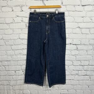 Judy Blue Wide Leg Crop Jeans Womens 11/30 High Rise Stretch Comfort Denim